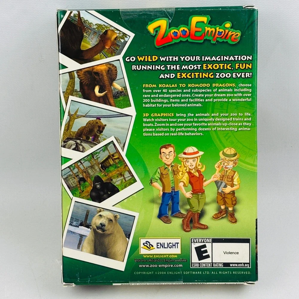 Zoo Empire PC CD-ROM Software 2004 Enlight Simulation Game Windows XP‎ 98